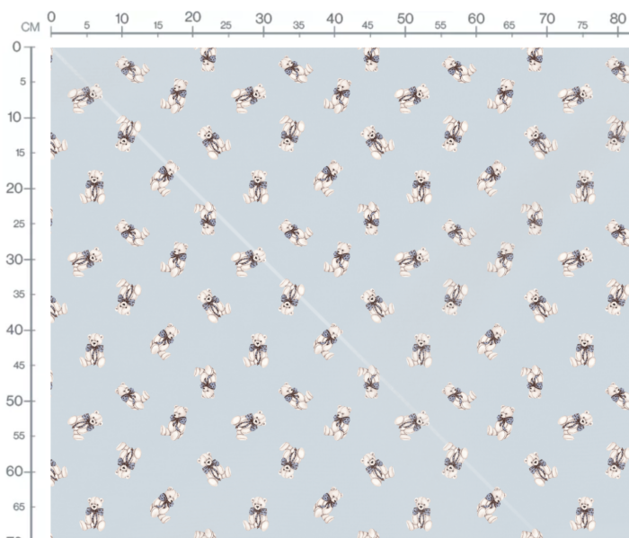 Tissu Imprimé Ourson Noeud Papillon Bleu Ciel, 10 tissus au choix – Image 3