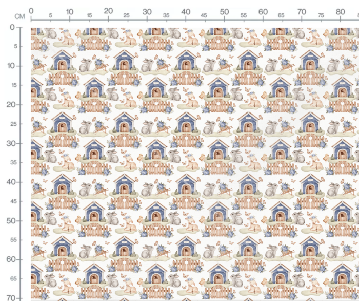 Tissu Imprimé Paques Animaux Jardin Petit, 10 tissus au choix – Image 3