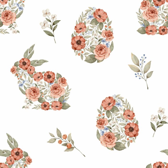 Tissu Imprimé Exclusif Paques Fleuri Grand, 10 tissus au choix
