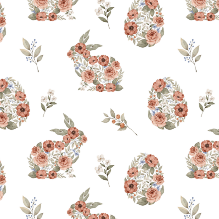 Tissu Imprimé Exclusif Paques Fleuri Petit, 10 tissus au choix