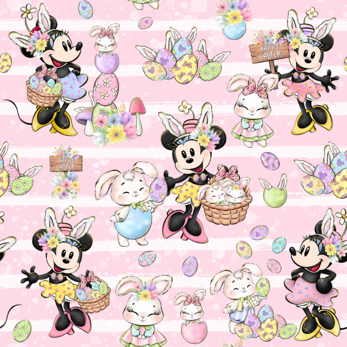 Tissu Imprimé Paques Girly Happy Easter, 10 tissus au choix