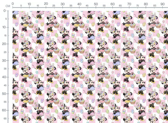 Tissu Imprimé Paques Girly Happy Easter Carreaux, 10 tissus au choix – Image 3