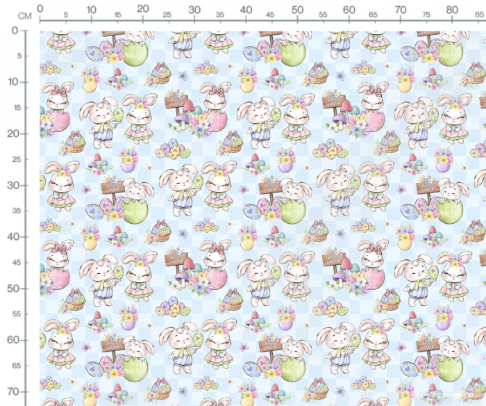 Tissu Imprimé Paques Girly Happy Easter Lapins, 10 tissus au choix – Image 3