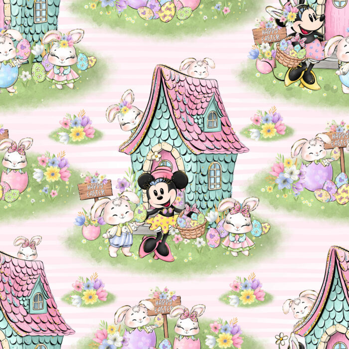 Tissu Imprimé Paques Girly Happy Easter Maison, 10 tissus au choix