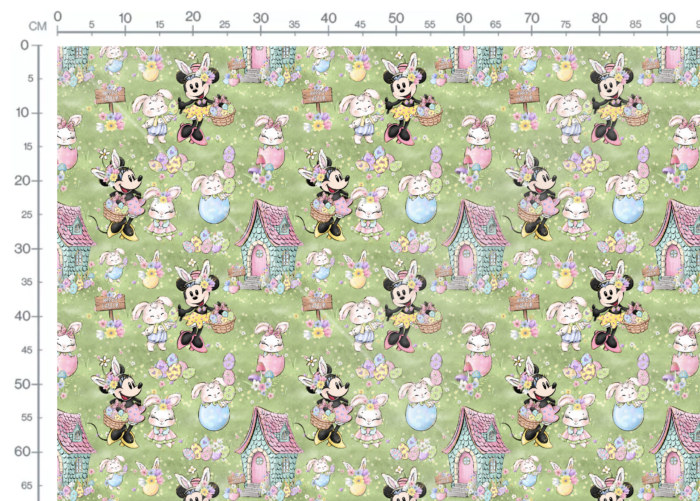Tissu Imprimé Paques Girly Happy Easter Vert, 10 tissus au choix – Image 3