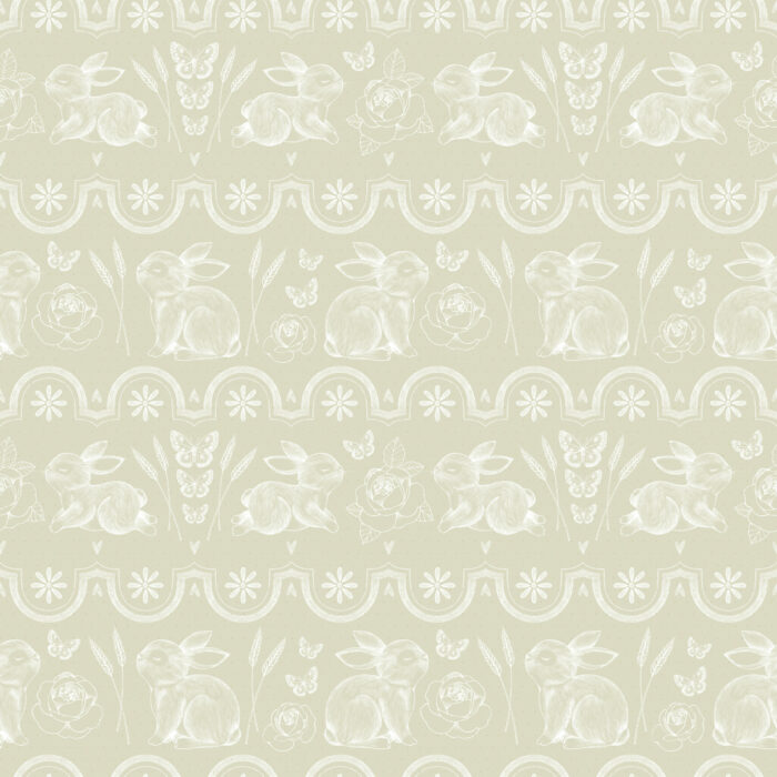 Tissu Imprimé Paques Lapin Champs Petit, 10 tissus au choix