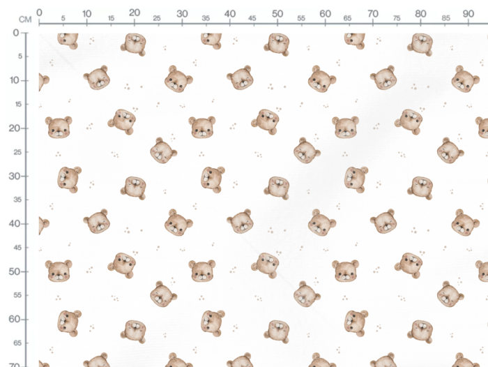 Tissu Imprimé Petit Ourson Adorable Pois, 5 coloris et 10 tissus au choix – Image 3