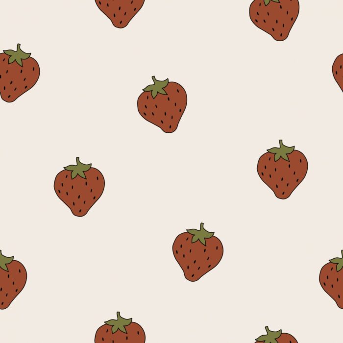 Tissu Imprimé Rétro Groovy Fraises, 10 tissus au choix