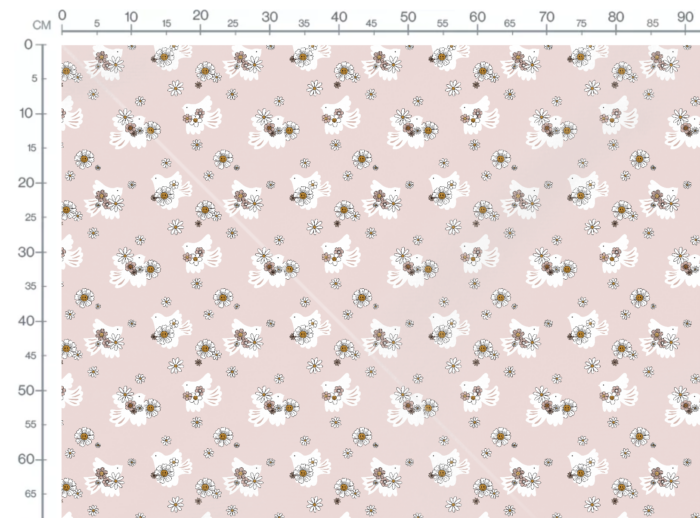 Tissu Imprimé Rétro Groovy Oiseaux Rose, 10 tissus au choix – Image 3
