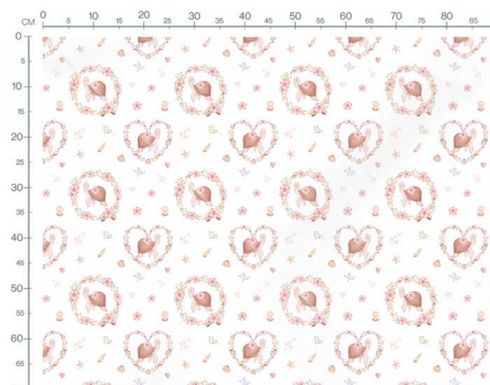 Tissu Imprimé Exclusif Tortue Marine Coeur, 10 tissus au choix – Image 3