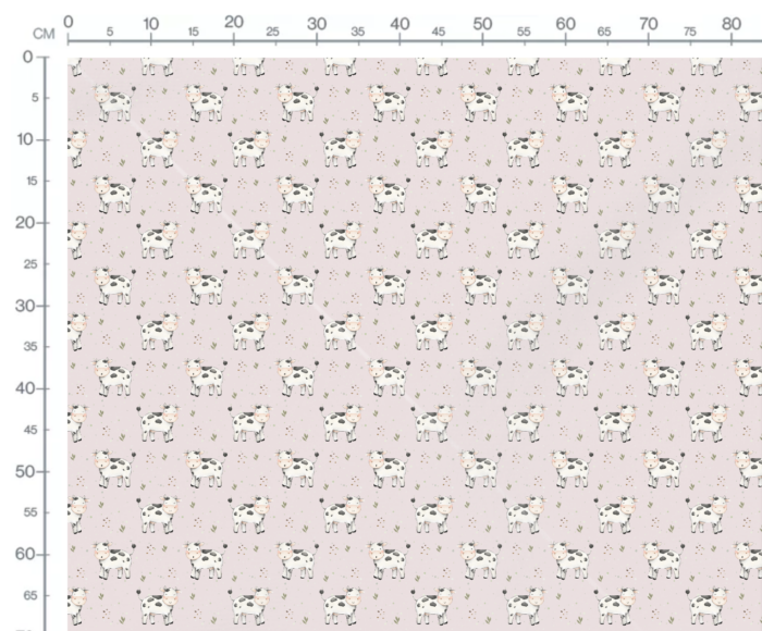 Tissu Imprimé Vache Heureuse Rose, 10 tissus au choix – Image 2