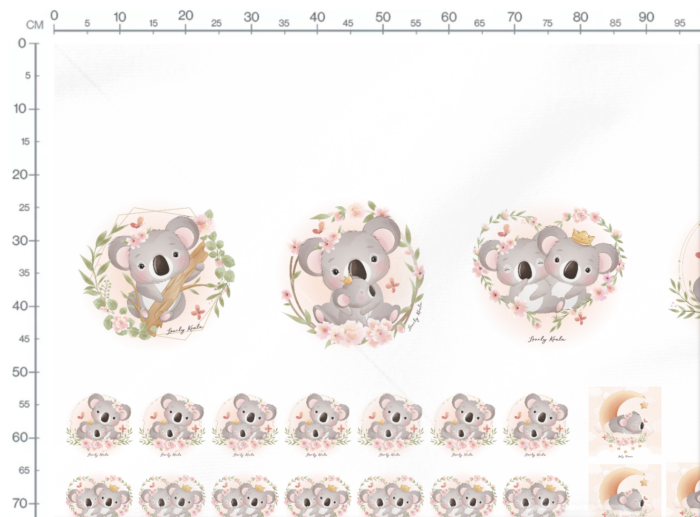 Lot de 41 Panneaux Koala Mignon, tissu au choix – Image 3