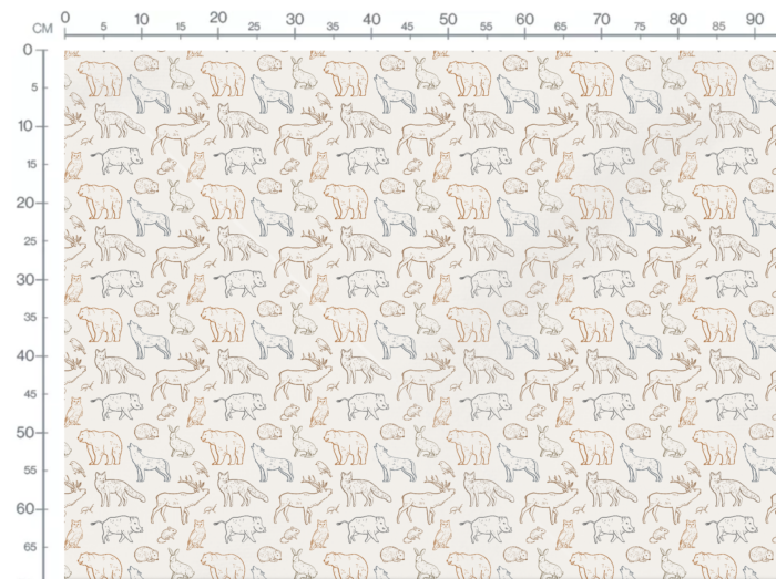 Tissu Imprimé Animaux de la Foret Dessin, 8 coloris et 10 tissus au choix – Image 3