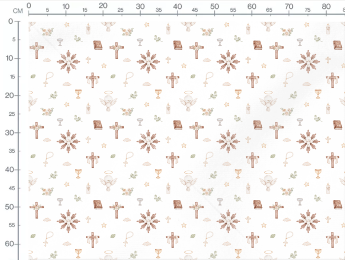 Tissu Imprimé Exclusif Bapteme Oiseau Blanc, 10 tissus au choix – Image 3