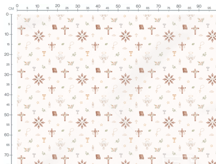 Tissu Imprimé Exclusif Bapteme Oiseau Creme, 10 tissus au choix – Image 3