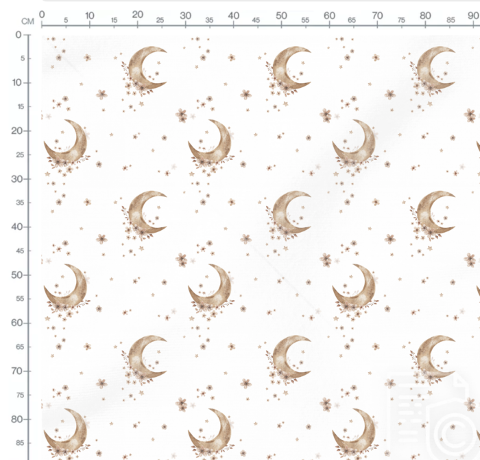 Tissu Imprimé Bébé Lune Fleurie, 10 tissus au choix – Image 3