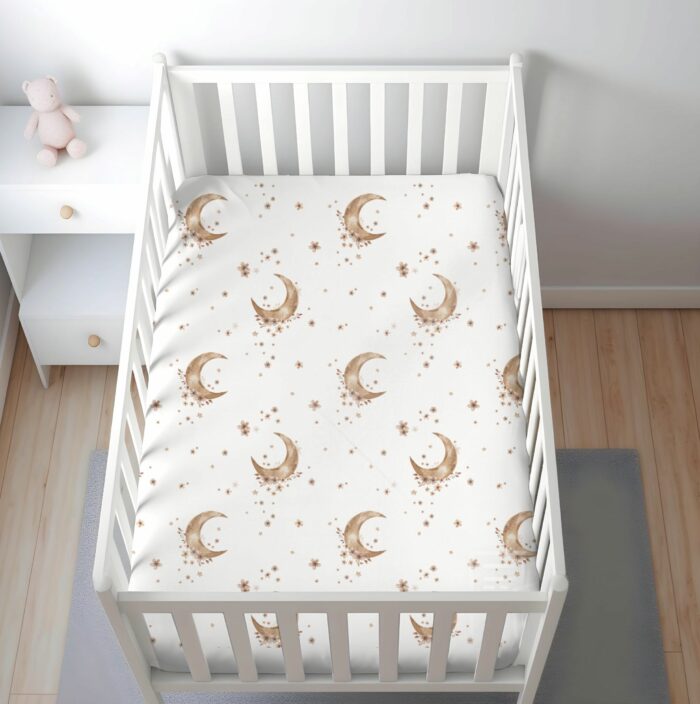 Tissu Imprimé Bébé Lune Fleurie, 10 tissus au choix – Image 4