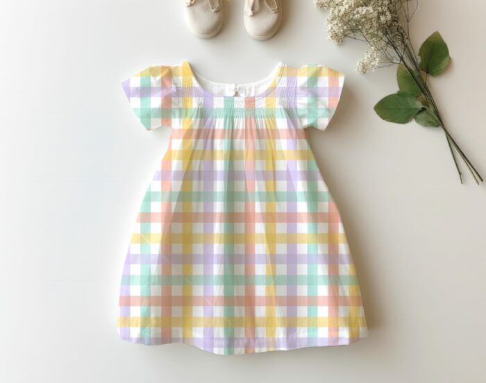 Tissu Imprimé Carreaux Vichy Printemps Pastel, 10 tissus au choix – Image 4