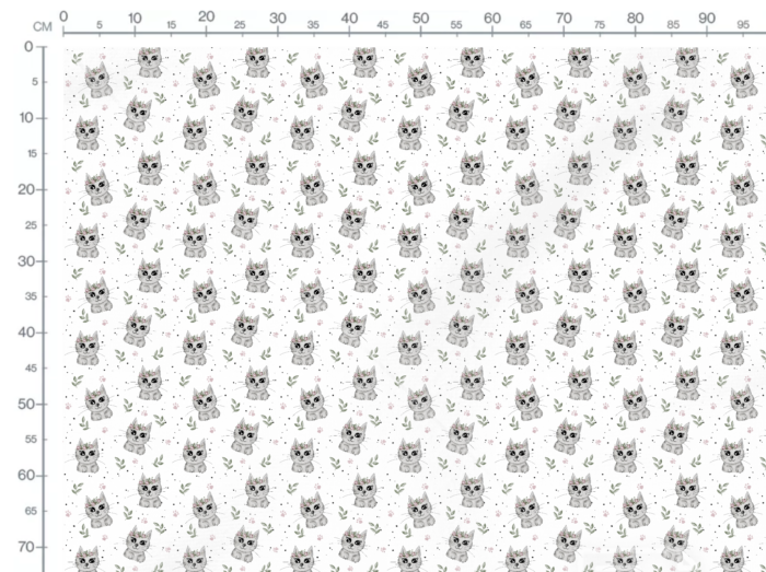 Tissu Imprimé Chaton Printemps Blanc, 10 tissus au choix – Image 3