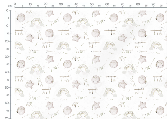 Tissu Imprimé Ciel Boho Blanc, 10 tissus au choix – Image 3