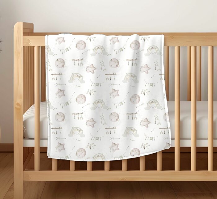Tissu Imprimé Ciel Boho Blanc, 10 tissus au choix – Image 4
