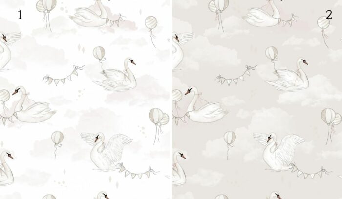Tissu Imprimé Cygne Ballon, 2 coloris et 10 tissus au choix – Image 4