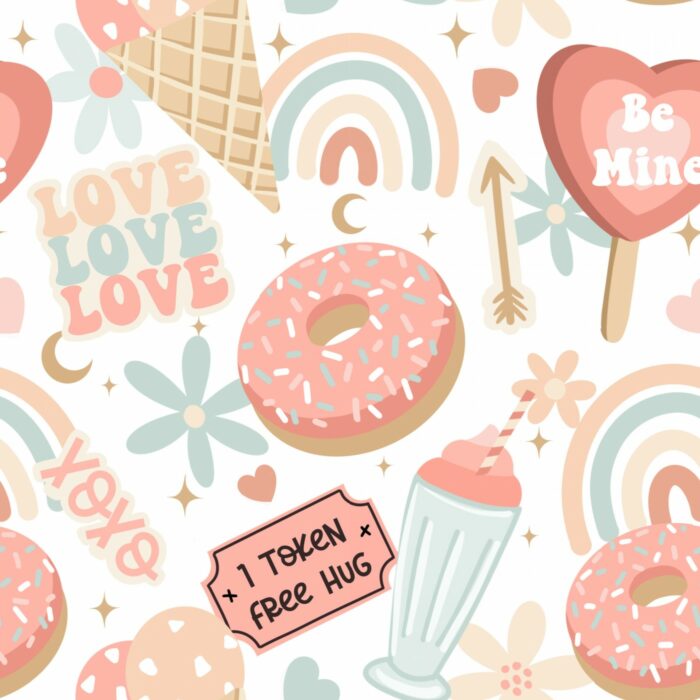 Tissu Imprimé Dessert Arc-en-ciel, 10 tissus au choix
