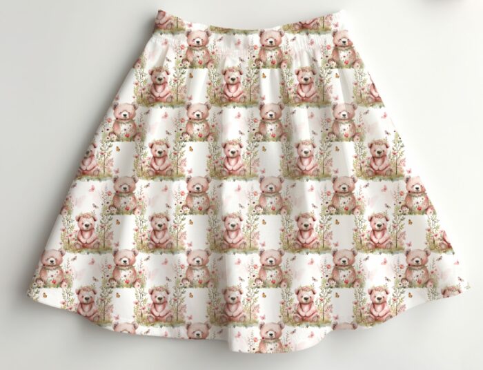 Tissu Imprimé Exclusif Bébé Ourson Fleurs Papillons, 10 tissus au choix – Image 3