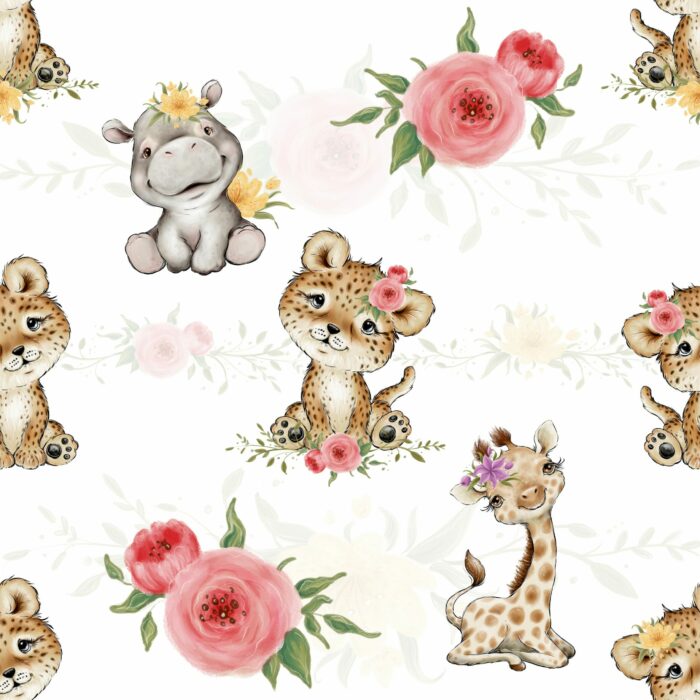 Tissu Exclusif Bébé Savane Fleuri, 10 tissus au choix