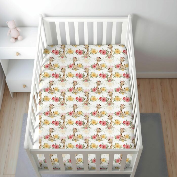 Tissu Exclusif Savane Girafe Mignonne Fleurs, 10 tissus au choix – Image 5