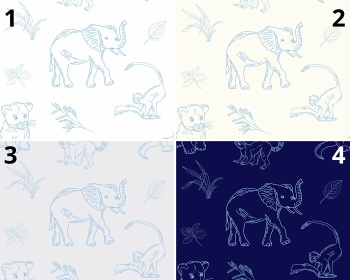 Tissu Exclusif Jungle Animaux Lineart, 4 coloris et 10 tissus au choix – Image 4
