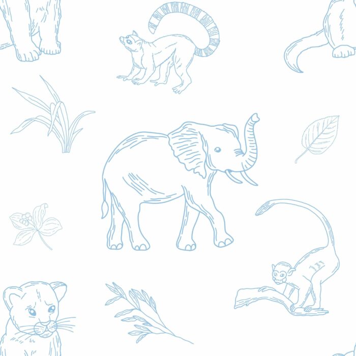 Tissu Exclusif Jungle Animaux Lineart, 4 coloris et 10 tissus au choix – Image 5