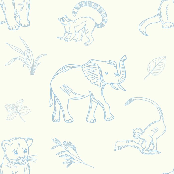 Tissu Exclusif Jungle Animaux Lineart, 4 coloris et 10 tissus au choix – Image 6