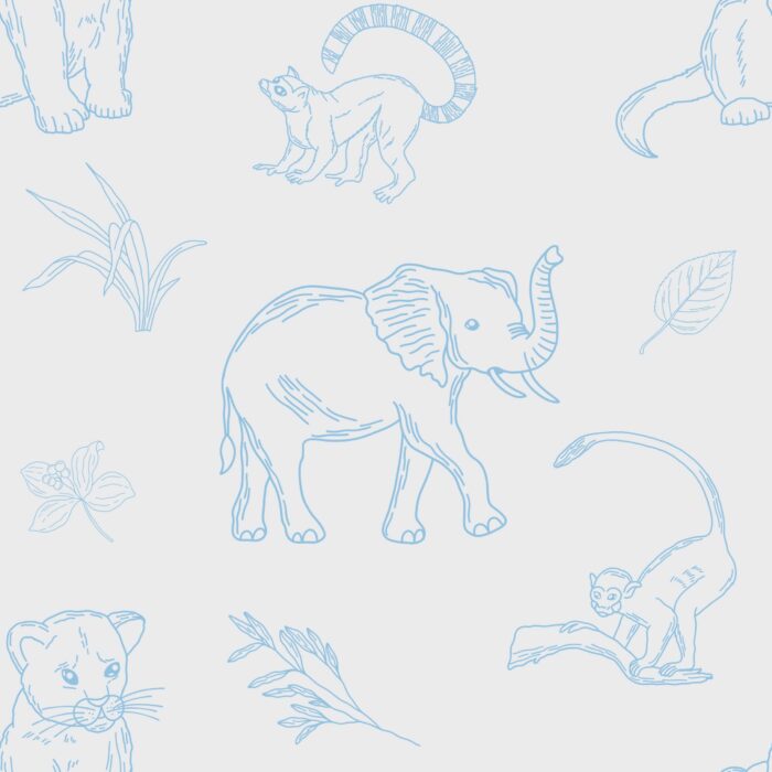 Tissu Exclusif Jungle Animaux Lineart, 4 coloris et 10 tissus au choix – Image 7