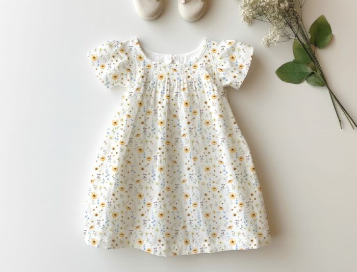 Tissu Fleuri Coquelicots Jaunes Blanc Cassé, 10 tissus au choix – Image 4