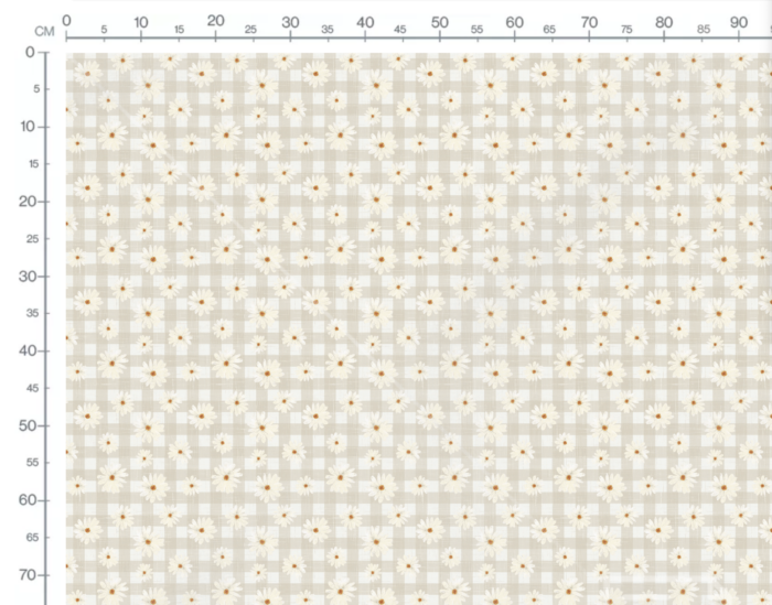 Tissu Imprimé Fleuri Marguerites Vichy, 10 tissus au choix – Image 3