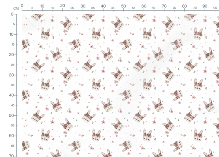 Tissu Imprimé Fleuri Petit Lapin Blanc, 10 tissus au choix – Image 3