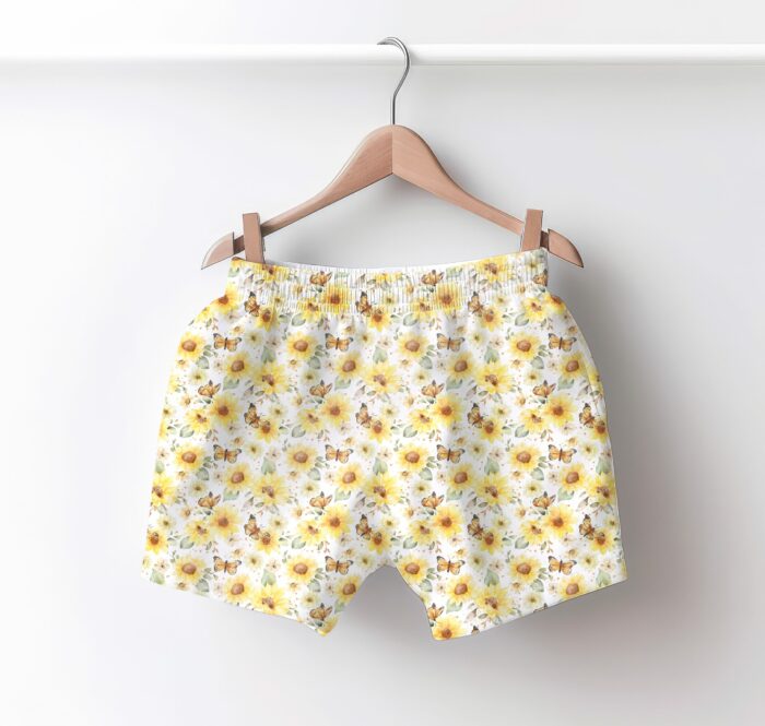 Tissu Imprimé Fleuri Tournesol Aquarelle Papillons Blanc, 10 tissus au choix – Image 4