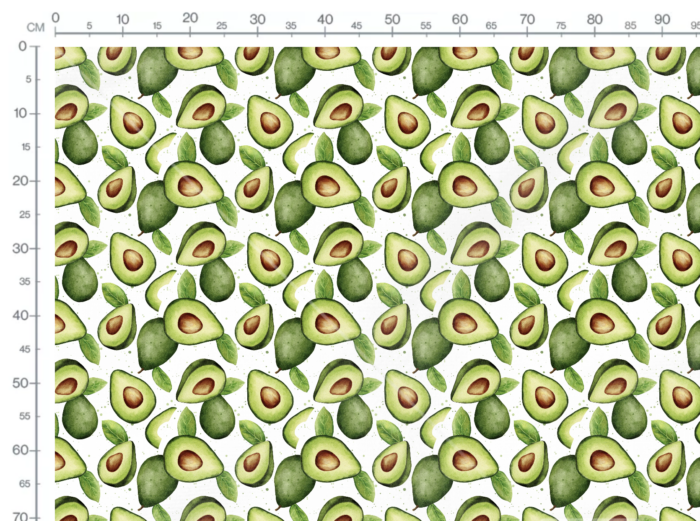 Tissu Imprimé Fruits Avocat Blanc, 10 tissus au choix – Image 3
