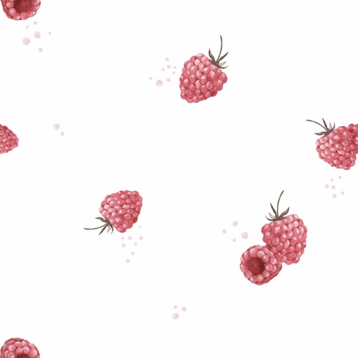 Tissu Imprimé Fruits Framboises, 3 coloris et 10 tissus au choix