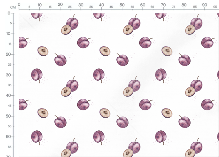 Tissu Imprimé Fruits Prune, 4 coloris et 10 tissus au choix – Image 3