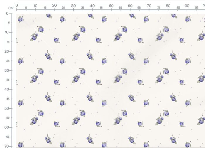 Tissu Imprimé Fruits Prunes, 4 coloris et 10 tissus au choix – Image 3