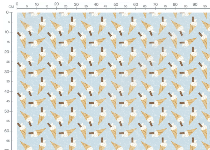 Tissu Imprimé Glace Bleu Pois, 10 tissus au choix – Image 3
