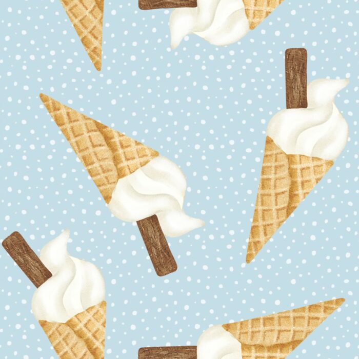 Tissu Imprimé Glace Bleu Pois, 10 tissus au choix