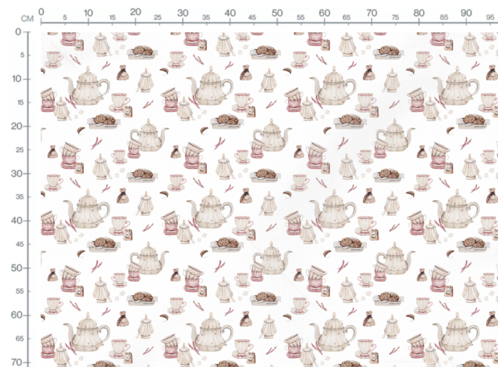 Tissu Imprimé Gouter Vintage Blanc, 10 tissus au choix – Image 3