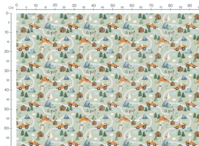 Tissu Imprimé Lapin Carotte Voiture, 10 tissus au choix – Image 3