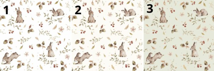 Tissu Imprimé Lapin Mignon Bois, 3 coloris et 10 tissus au choix – Image 3