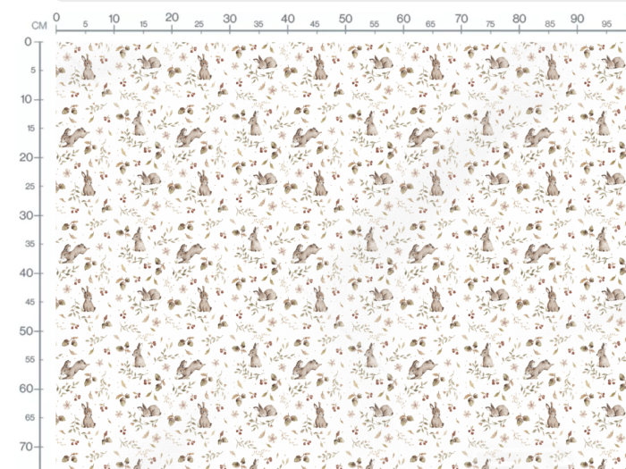 Tissu Imprimé Lapin Mignon Bois, 3 coloris et 10 tissus au choix – Image 2