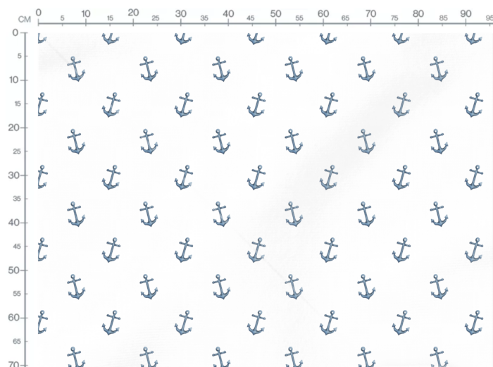 Tissu Imprimé Marin Ancre Blanc, 10 tissus au choix – Image 3