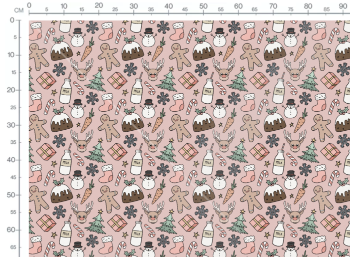 Tissu Imprimé Noel Gourmandises Rose, 10 tissus au choix – Image 3